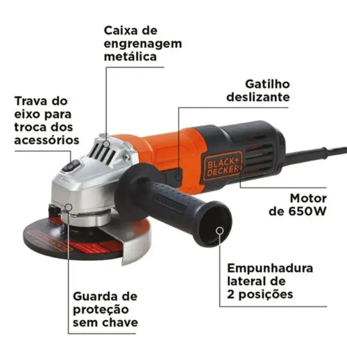 ESMERILHADEIRA ANGULAR 4 .1/2 650W 127V