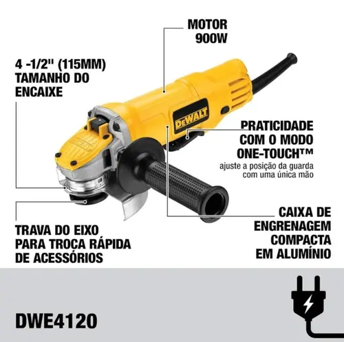 ESMERILHADEIRA ANGULAR PEQUENA 4 1/2 900W 127V