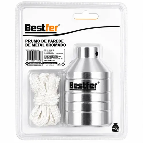 PRUMO DE PAREDE DE AÇO CARBONO CROMADO