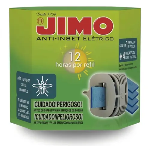 JIMO ANTI-INSET ELETRICO C/ 4 REFIS + 3 PACK REFIL ( KIT MENSAL )