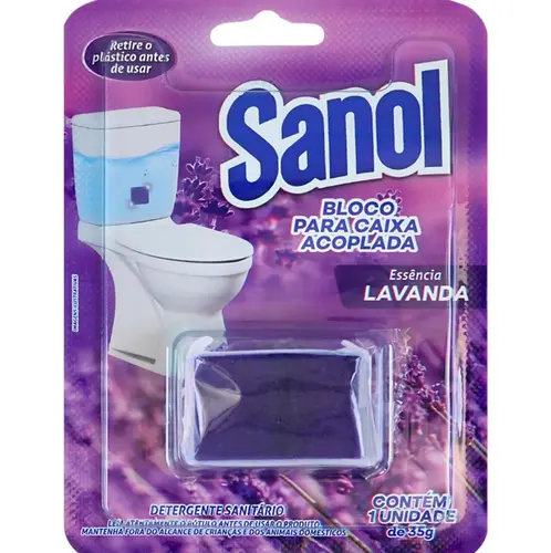 BLOCO PARA CAIXA ACOPLADA SANOL LAVANDA (02 UNIDADES) 35G