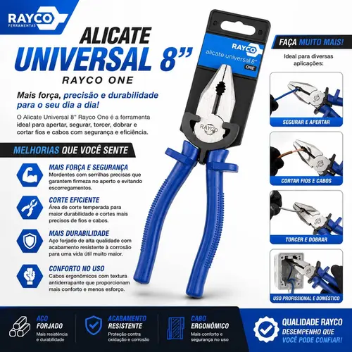 ALICATE UNIVERSAL 8 POL 10 MM