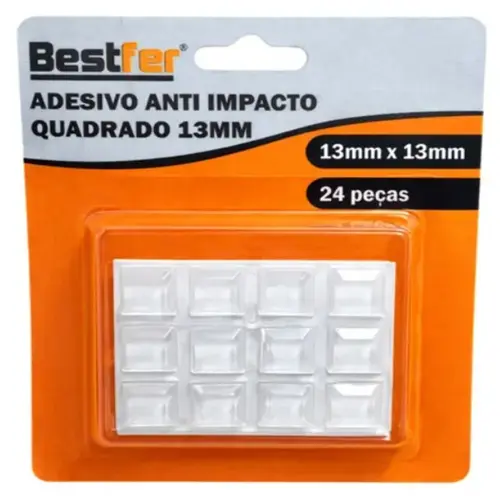 ADESIVO ANTI IMPACTO QUADRADO 13MMX13MM 24PCS