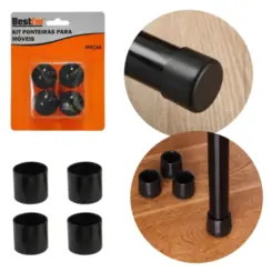 PONTEIRAS P/PES DE MOVEIS TPR KIT 4PCS ANTI-DERRAPANTE