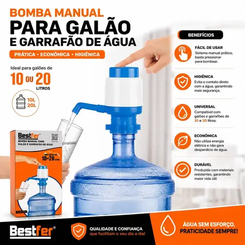 BOMBA MANUAL GARRAFAO 10L E 20L