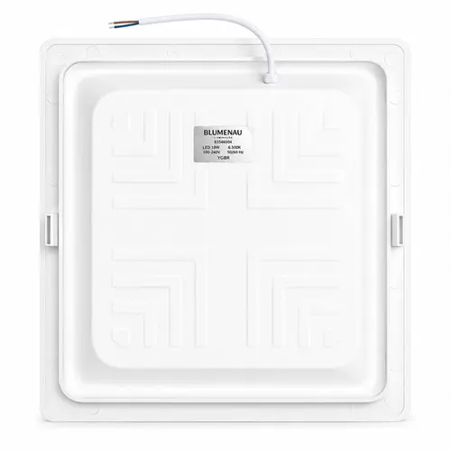 PLAFON QUADRADO 18W EMBUTIR 100-240V 6.500K BRANCO (PVC)