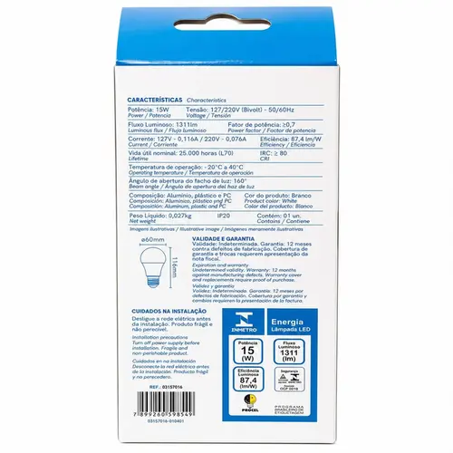 LAMPADA LED 6500K BULBO