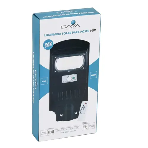 LUMINARIA P/ POSTE SOLAR 50W 6000K 4500L