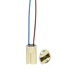 RECEPTACULO BASE G9 PORC C/ RABICHO P/ LAMP HALOPIN 2A/0250V COR BEGE