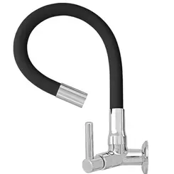 TORNEIRA 2064 GIRATORIA COZINHA PAREDE ABS BLACK CROMADO C75