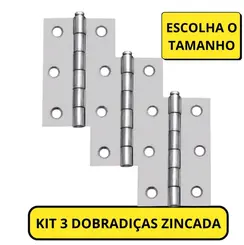 DOBRADIÇA FG CART 3 UNDS GALVANIZADA