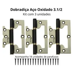 DOBRADIÇA SOBREPOR 3 1/2" OXIDADO P/ LISO