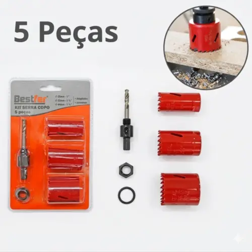 JOGO DE SERRA COPO BIMETAL KIT 5PCS
