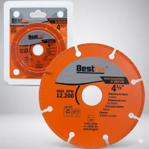 DISCO DIAMANTADO A VACUO P/METAL 4 1/2POL