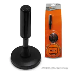 ANTENA DIGITAL HDTV INTERNA 7,5CM BASE IMANTADA CABO 4M
