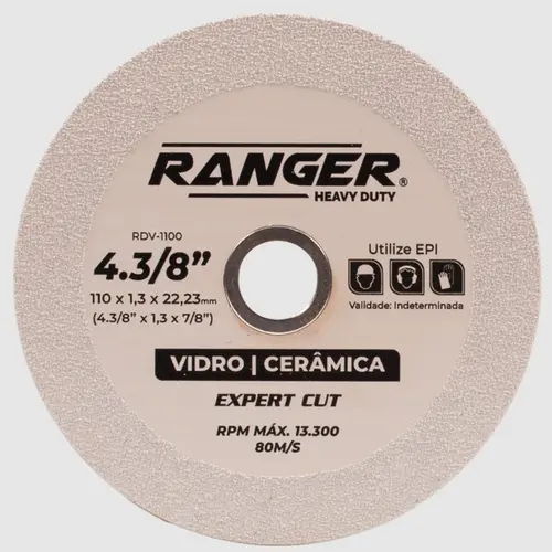 DISCO CORTE DIAMANTADO PARA VIDRO 110X22MM