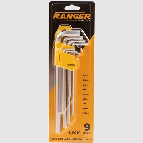 JOGO CHAVE ALLEN RANGER 9PC EXTRA LONGA