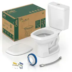 CONJUNTO LIKE BACIA C/CX ACOPLADA BRANCO COMPLETO