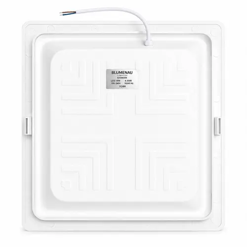 KIT  PLAFON QUADRADO EMBUTIR 218mm LED 6500K BRANCO 18 W 10 UNDS