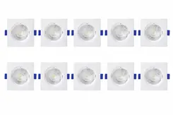 KIT SPOT QUADRADO 6500 K ( BRANCO ) 6W 10 UNDS