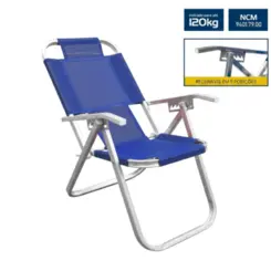 CADEIRA PRAIA IPANEMA RECLINAVEL AZUL ROYAL