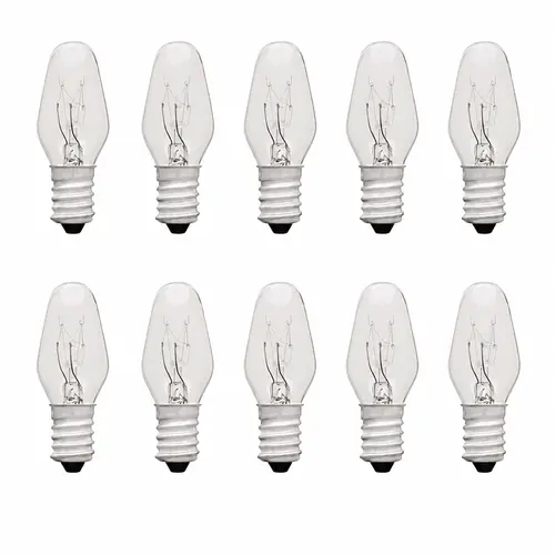 KIT LAMPADA CHUPETA E14 CLARA ( TRANSPARENTE ) 7 W ( 127V ) 10 UNDS