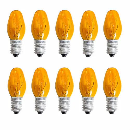 KIT LAMPADA CHUPETA E14 AMBAR 7 W ( 127V ) 10 UNDS