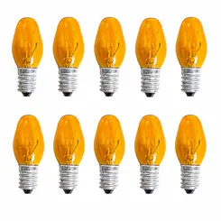 KIT LAMPADA CHUPETA E14 AMBAR 7 W ( 127V ) 10 UNDS