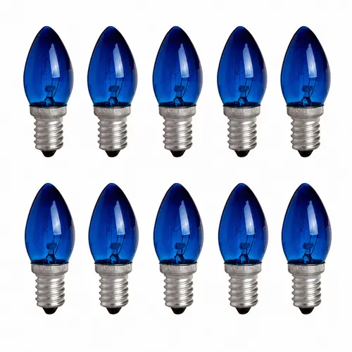 KIT LAMPADA CHUPETA E14 AZUL 7 W ( 127V ) 10 UNDS