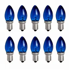 KIT LAMPADA CHUPETA E14 AZUL 7 W ( 127V ) 10 UNDS