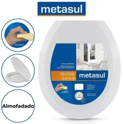 ASSENTO SANITARIO PLASTICO ALMOFADADO PLUS SLIM BRANCO