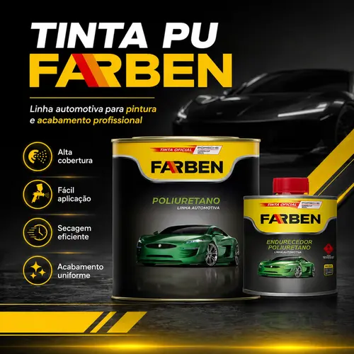 KIT TINTA AUTO PU. BRANCO BANCHISA (FT 96) 900ML FARBEN + ENDURECEDOR