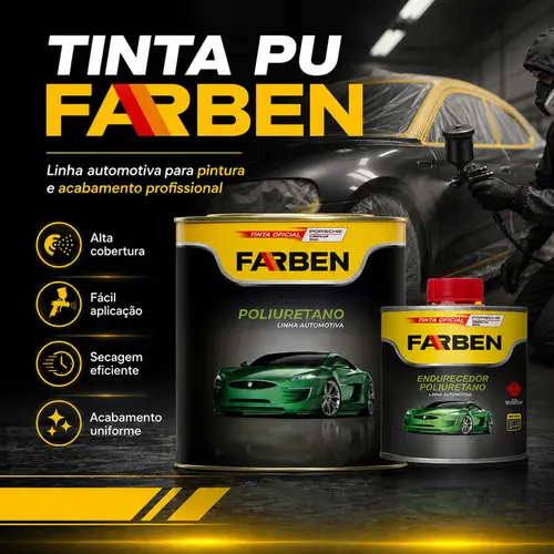 KIT TINTA AUTO PU. BRANCO SUMMIT (GM 08) 900ML FARBEN + ENDURECEDOR