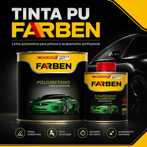 KIT TINTA AUTO PU. BRANCO SUMMIT (GM 08) 900ML FARBEN + ENDURECEDOR