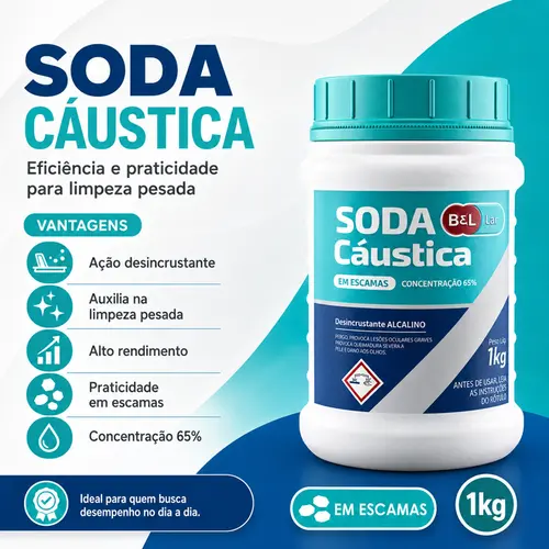 SODA CAUSTICA EM ESCAMAS LAR 1 KG