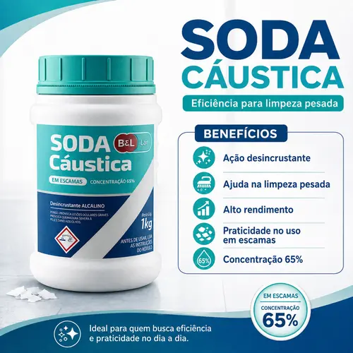 SODA CAUSTICA EM ESCAMAS LAR 1 KG