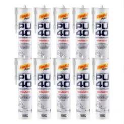KIT 10 UNDS ADESIVO POLIURETANO PU40 BRANCO 380 G MUNDIAL PRIME
