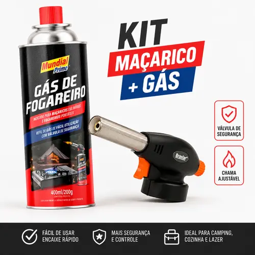 KIT MAÇARICO 90 IA19 + CARTUCHO DE GAS 200G
