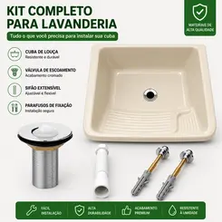 KIT DE INSTALAÇÃO COMPLETA TANQUE DE FIBRA SIMPLES 60 X 50 BEGE