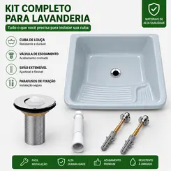 KIT DE INSTALAÇÃO COMPLETA TANQUE DE FIBRA SIMPLES 60 X 50 GELO