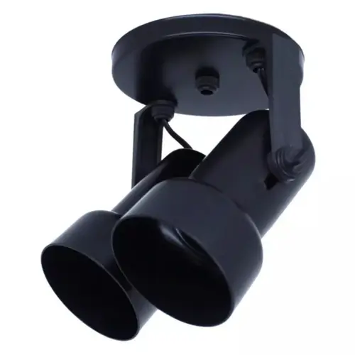 KIT SPOT CANECO DUPLO E27 PRETO 5 UNDS