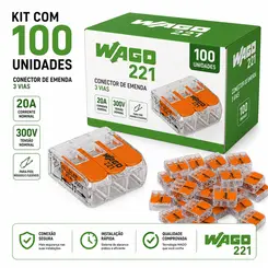 KIT CONECTOR EMENDA 4MM 3 DERIVAÇÕES 100 UNDS