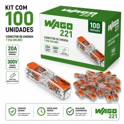 KIT CONECTOR EMENDA 4MM INLINE 2 DERIVAÇÕES 100 UNDS