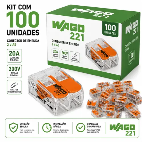 KIT CONECTOR EMENDA 6MM 2 DERIVAÇÕES 100 UNDS