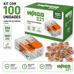 KIT CONECTOR EMENDA 6MM 2 DERIVAÇÕES 100 UNDS
