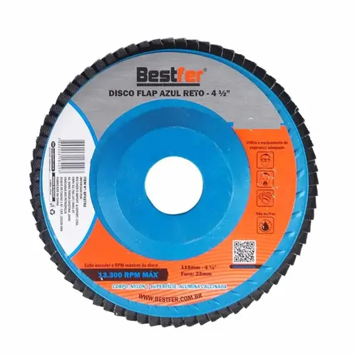 DISCO LIXA FLAP RETO PLASTICO AZUL
