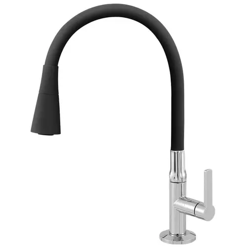 TORNEIRA 2197 GIRATORIO COZINHA MESA DOUBLE JET BLACK HIGO ABS CROMO C75 1/4VT