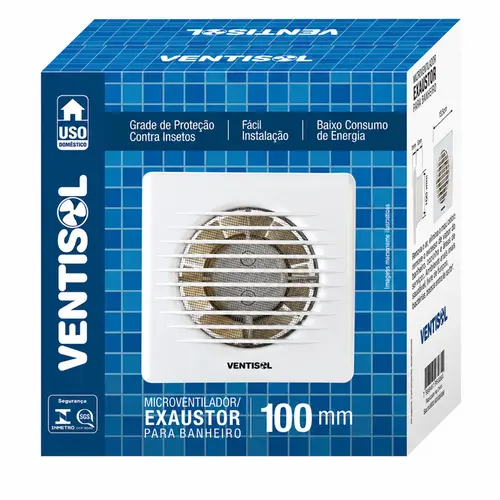 VENTILADOR AXIAL EXAUSTOR PARA BANHEIRO EXB 100MM BIVOLT PREMIUM