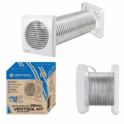 KIT VENTILADOR AXIAL EXAUSTOR BANHEIRO KEXB 100MM VZ1 TFX1 127V PREMIUM VENTISOL