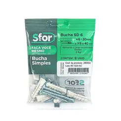 PARAFUSO MAD PHS 3,8X40 + BUCHA SD PLÁSTICA (8 PC)